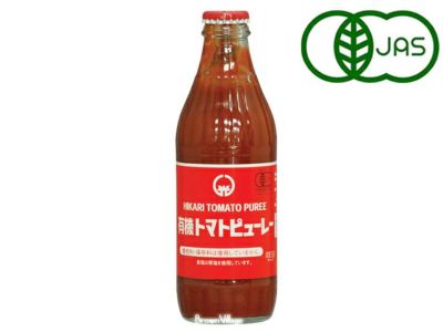 ヒカリ【有機トマトピューレー320g】トマトソースが美味しい　芳醇な甘みと酸味