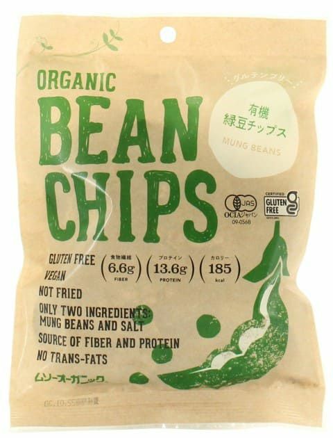 【有機・緑豆チップス　50g】ノンフライの逸品　世界で人気です