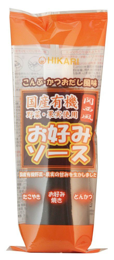 ヒカリ【お好みソース関西風・チューブ（300g）】こんぶ・かつおだし風味の本格的な関西風