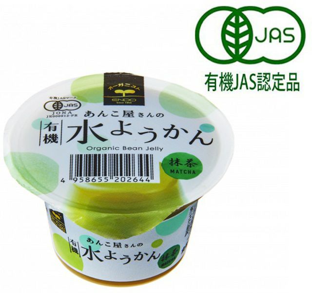 ☆夏季限定☆【遠藤製餡 有機水ようかん・抹茶 100ｇ x 6個 】（ムソー）