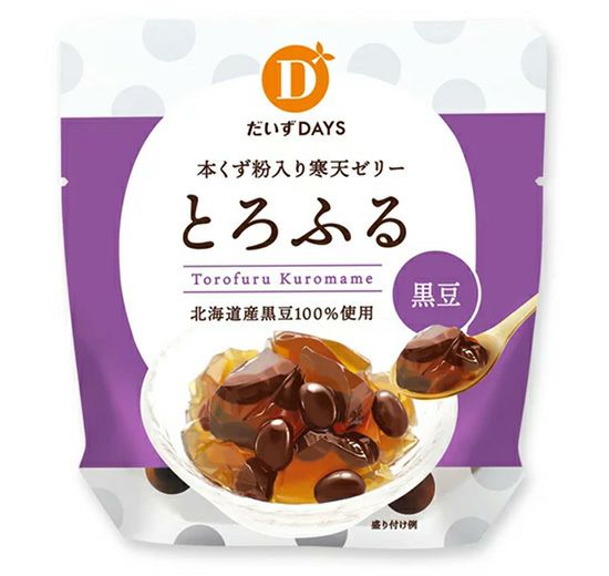 【夏季限定】本くず粉入り寒天ゼリー・とろふる黒豆（だいずデイズ）110g